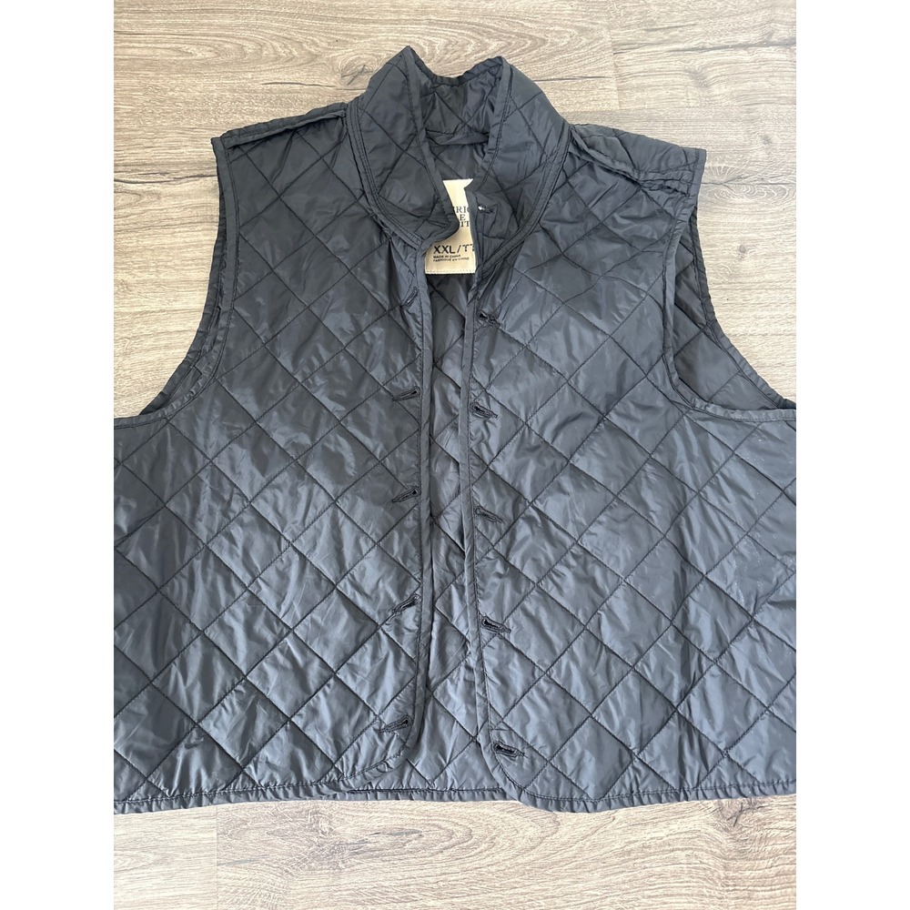 American Eagle Outfitters Mens XXL Black Quilted Puffer Vest Button Front‎ No 77